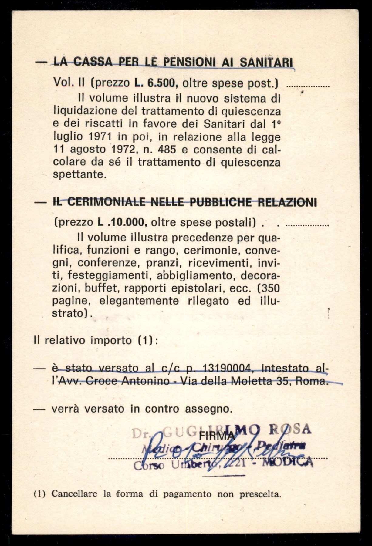 Italia / Repubblica / Posta Ordinaria
