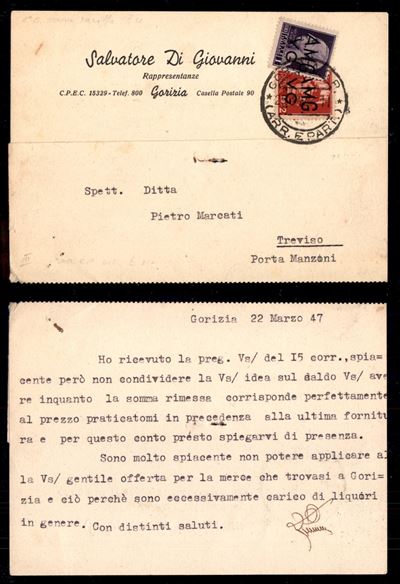 Italia / Trieste / Trieste Amg Vg / Posta Ordinaria