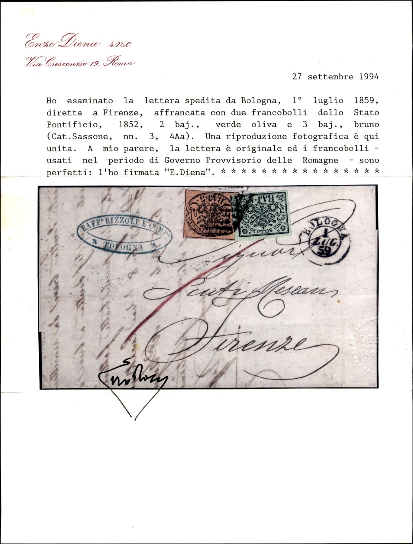 ITALIA / Antichi Stati Italiani / Romagne / Governo Provvisorio / Posta ordinaria