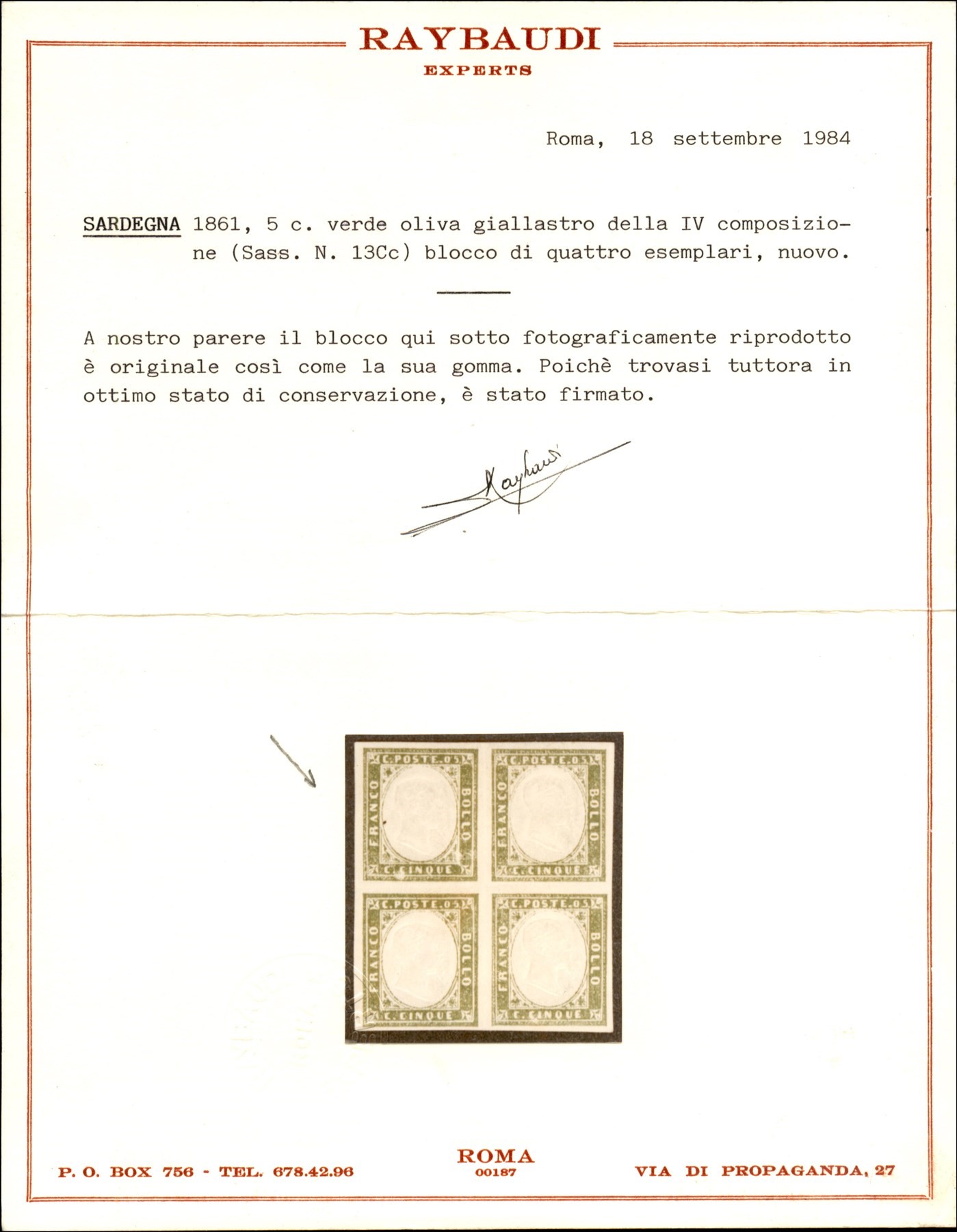 ITALIA / Antichi Stati Italiani / Sardegna / Posta ordinaria