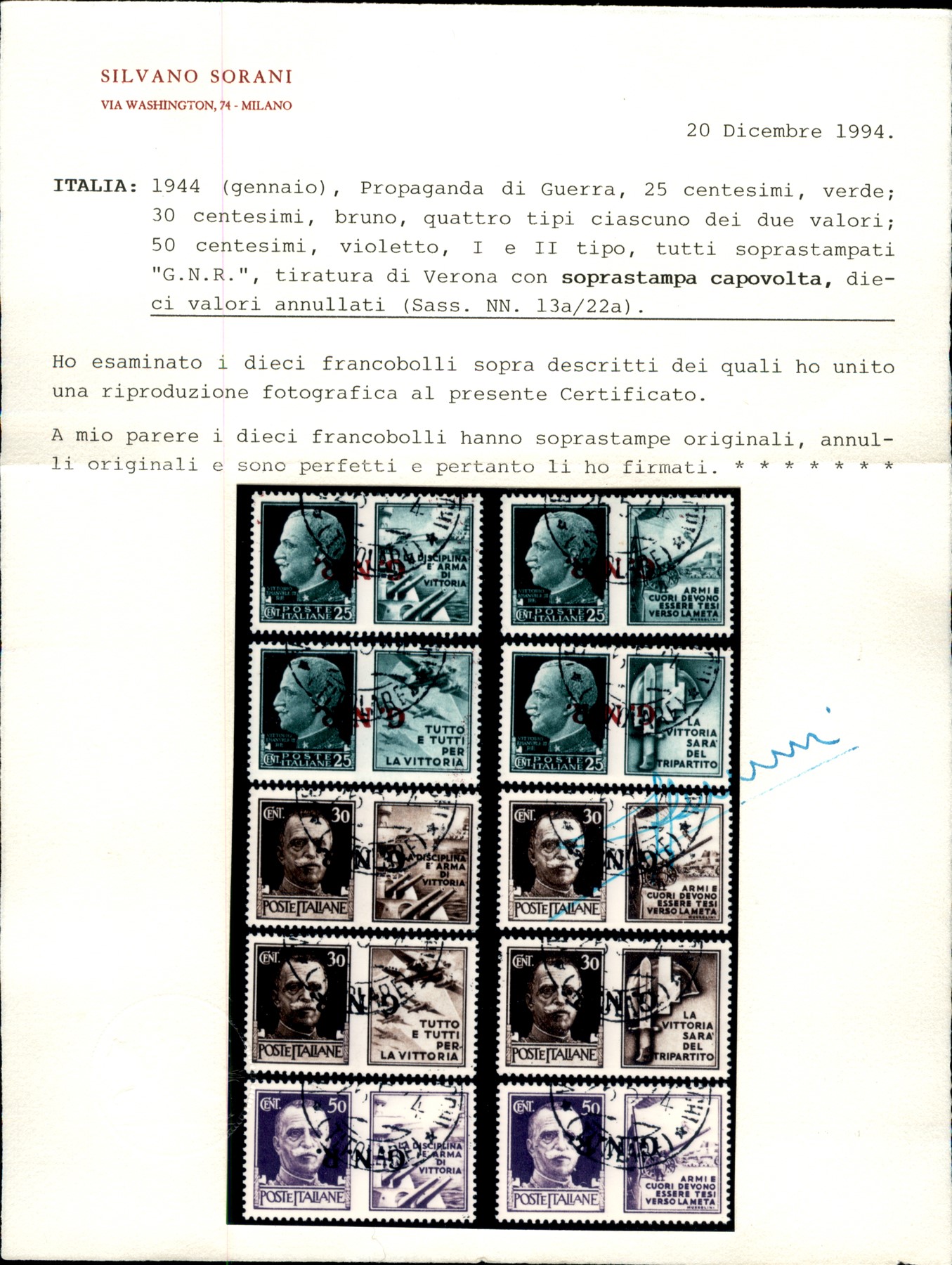 Italia / Rsi / G.n.r. Verona / Propaganda di Guerra