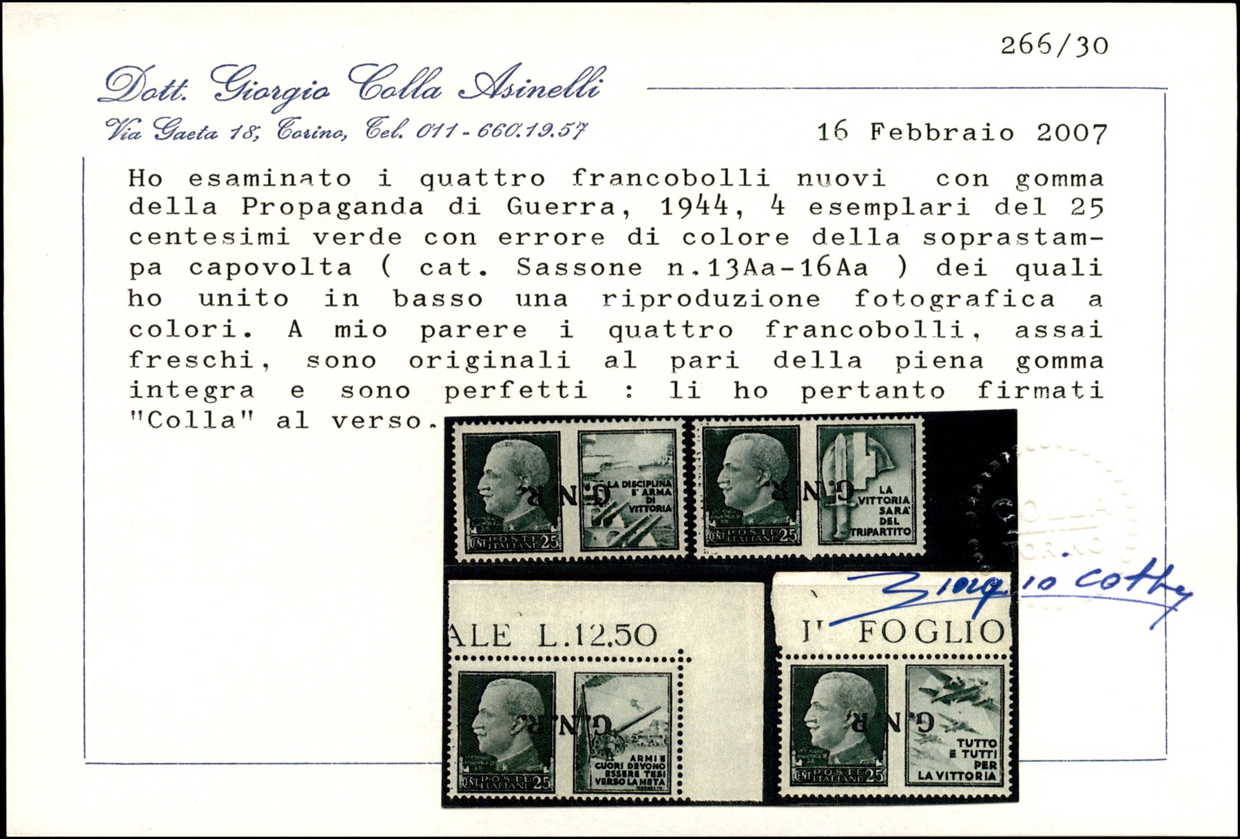 Italia / Rsi / G.n.r. Verona / Propaganda di Guerra