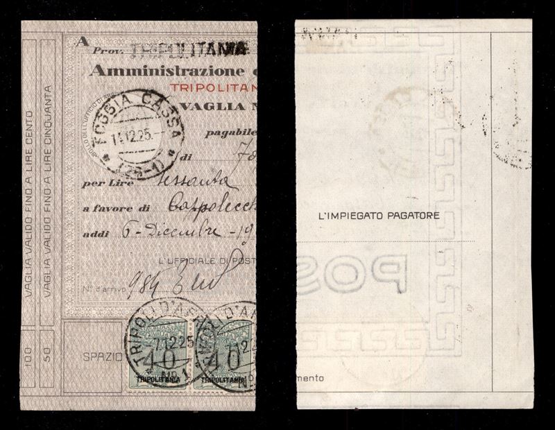 Italia / Colonie / Tripolitania / Segnatasse per Vaglia