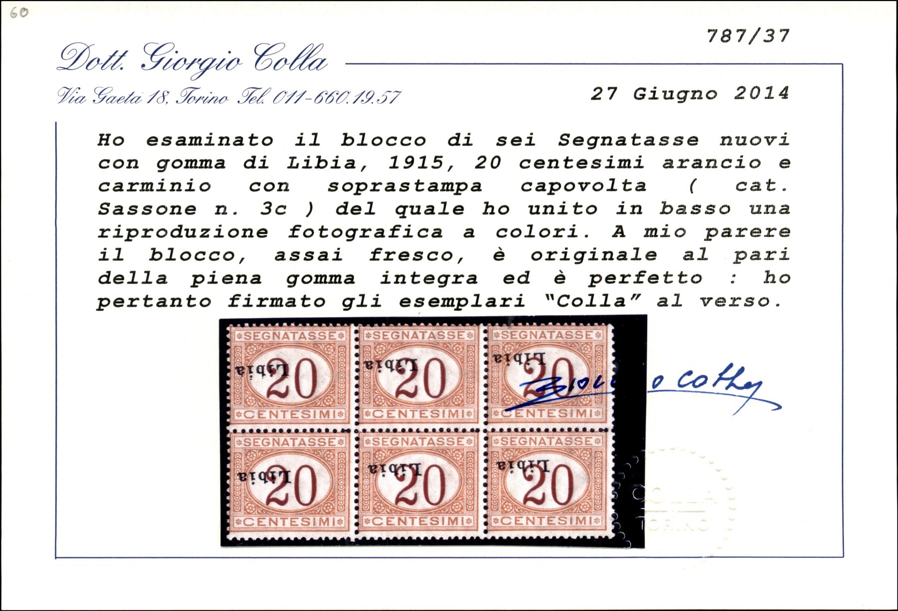Italia / Colonie / Libia / Segnatasse