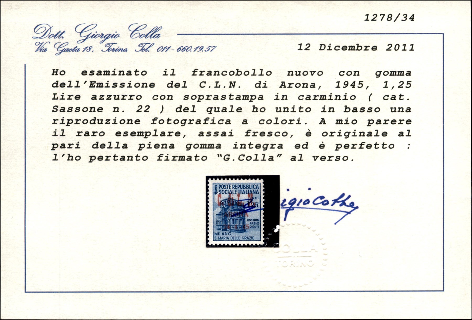 Italia / C.L.n. / Arona / Posta Ordinaria