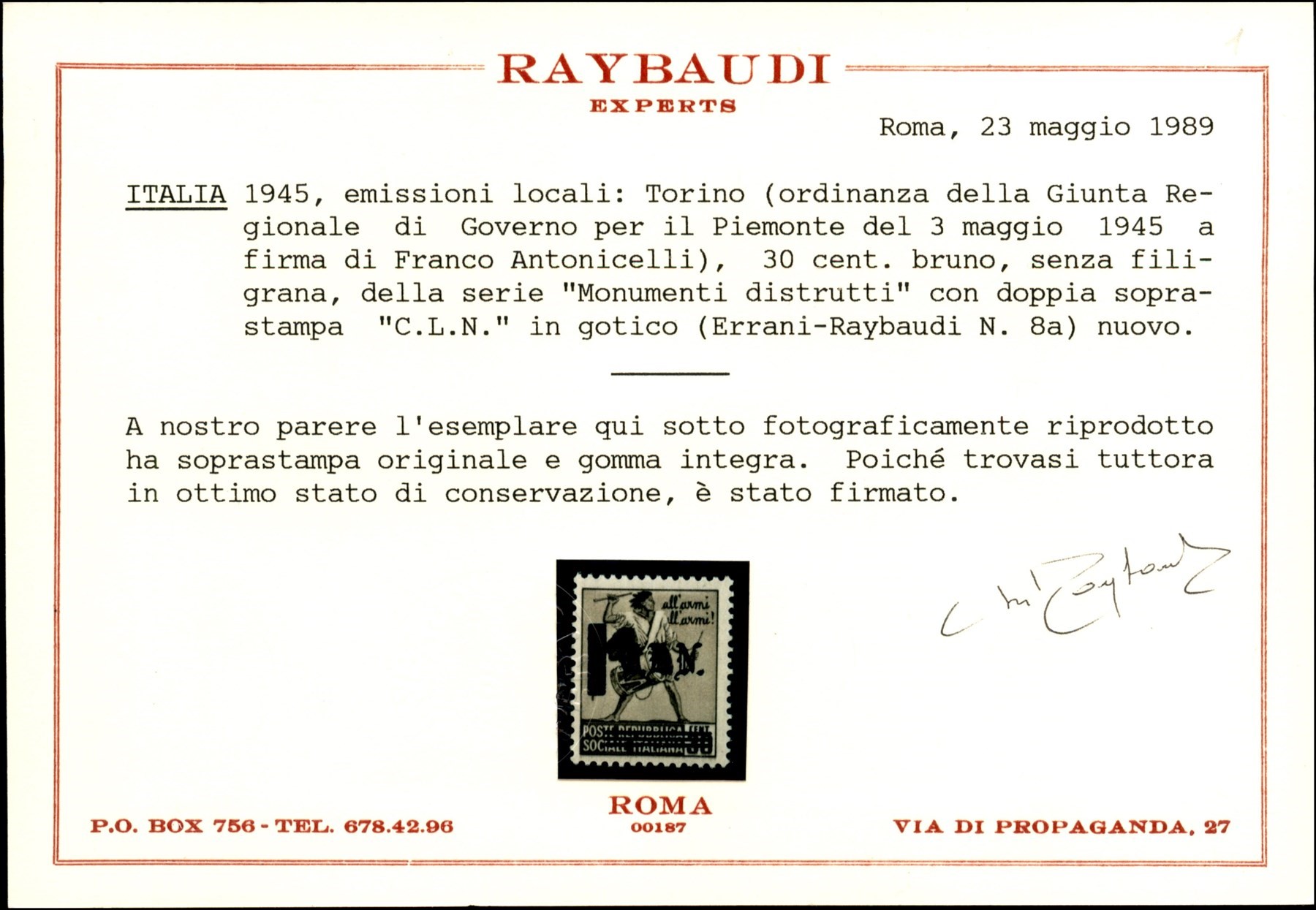 Italia / C.L.n. / Torino / Posta Ordinaria