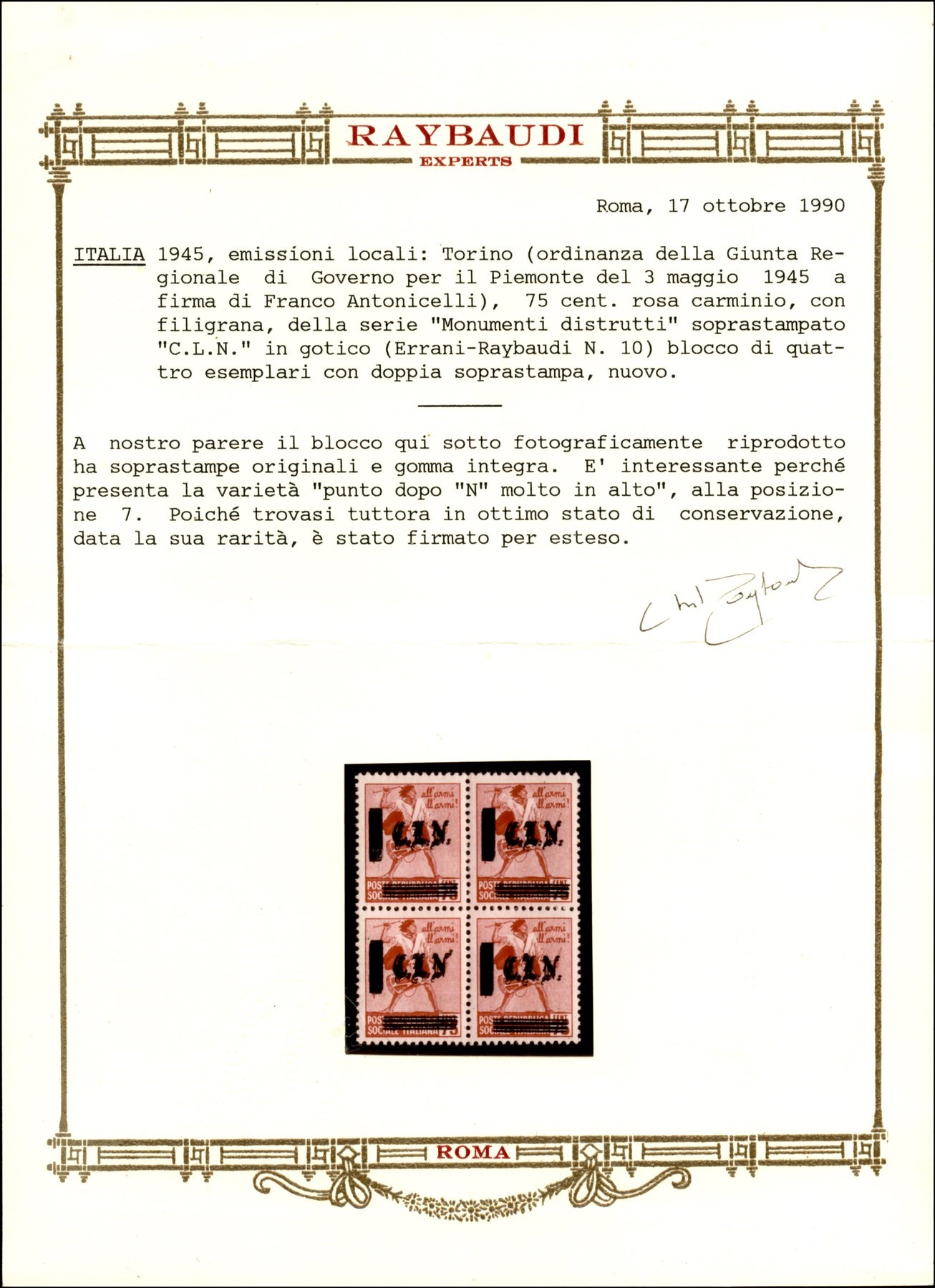 Italia / C.L.n. / Torino / Posta Ordinaria