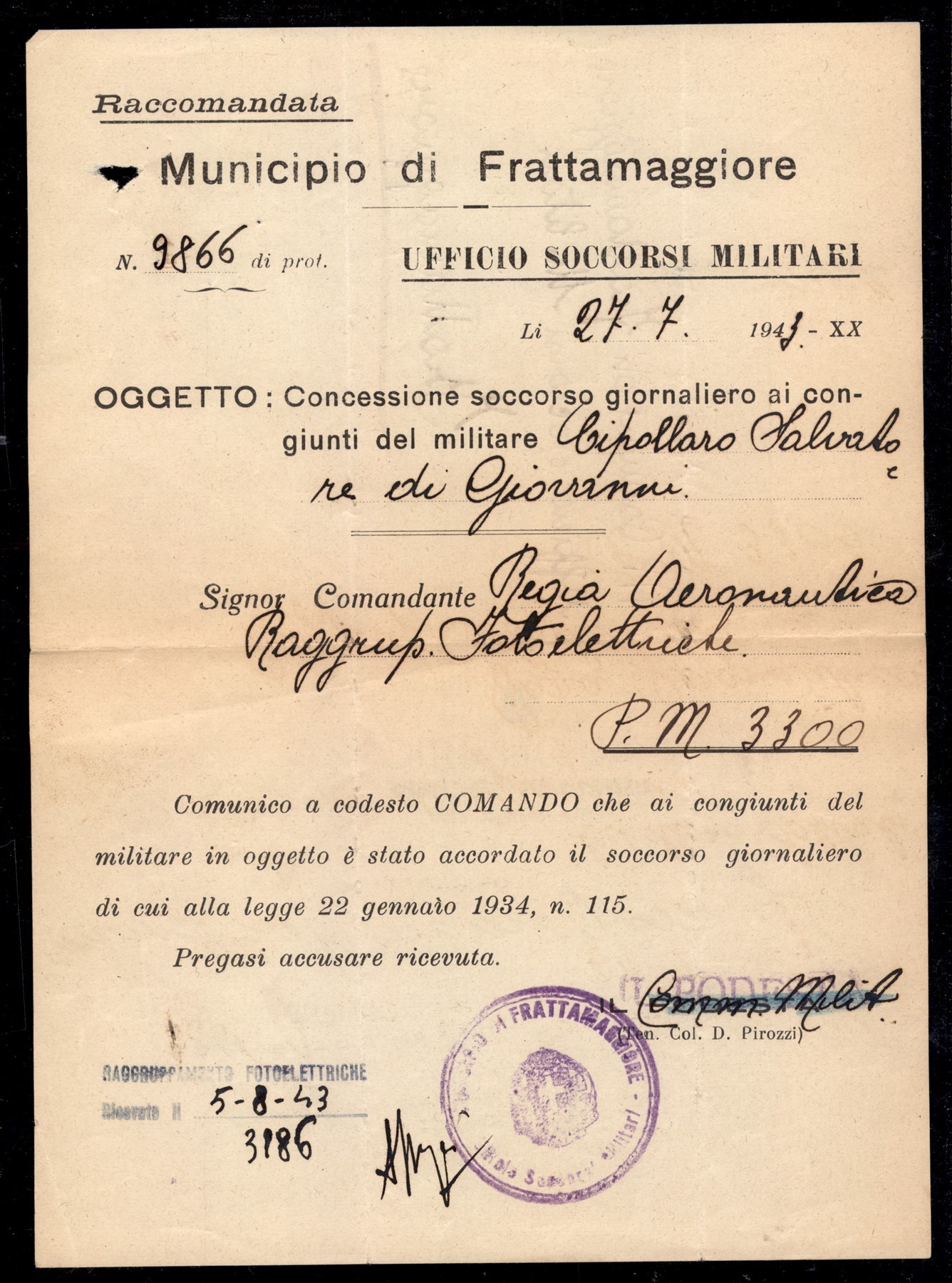Italia / Regno / Vittorio Emanuele III / Posta Militare