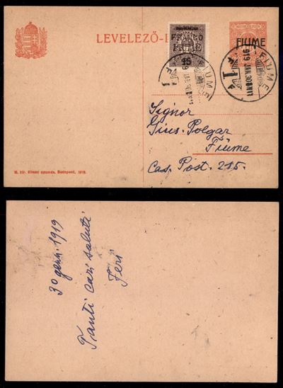Italia / Occupazioni i Guerra Mondiale / Fiume / Posta Ordinaria