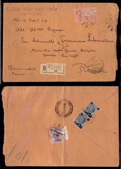 Italia / Occupazioni i Guerra Mondiale / Fiume / Raccomandata