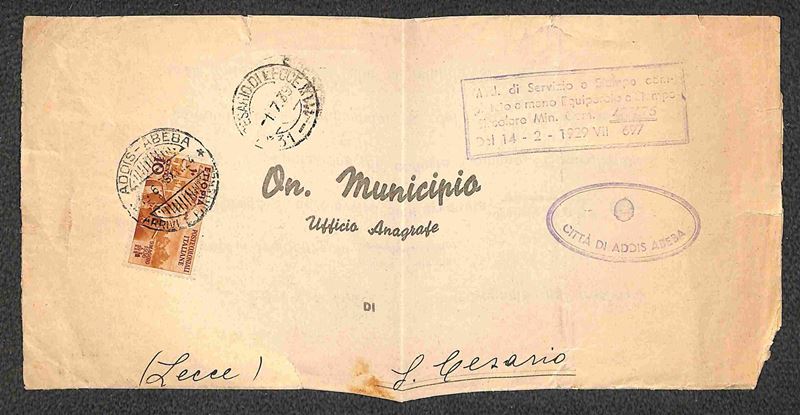 Italia / Colonie / Etiopia / Posta Ordinaria