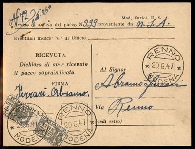 Italia / Repubblica / Pacchi Postali