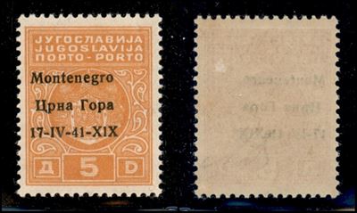 Italia / Occupazioni II Guerra Mondiale / Montenegro / Segnatasse