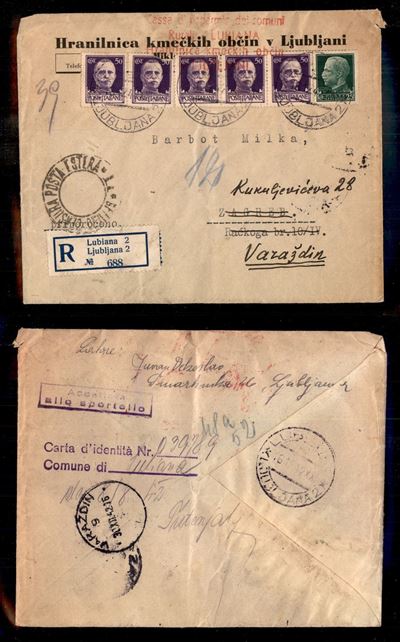 Italia / Occupazioni II Guerra Mondiale / Lubiana / Raccomandata