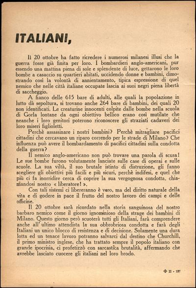 Italia / Rsi / Propaganda Rsi
