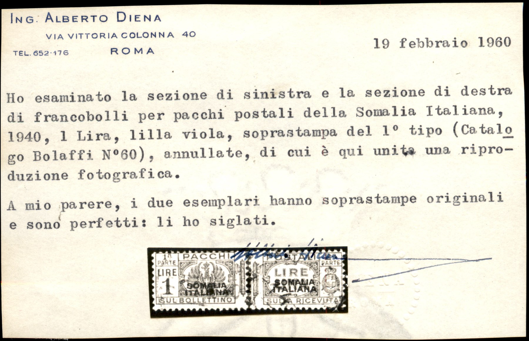 Italia / Colonie / Somalia / Pacchi Postali