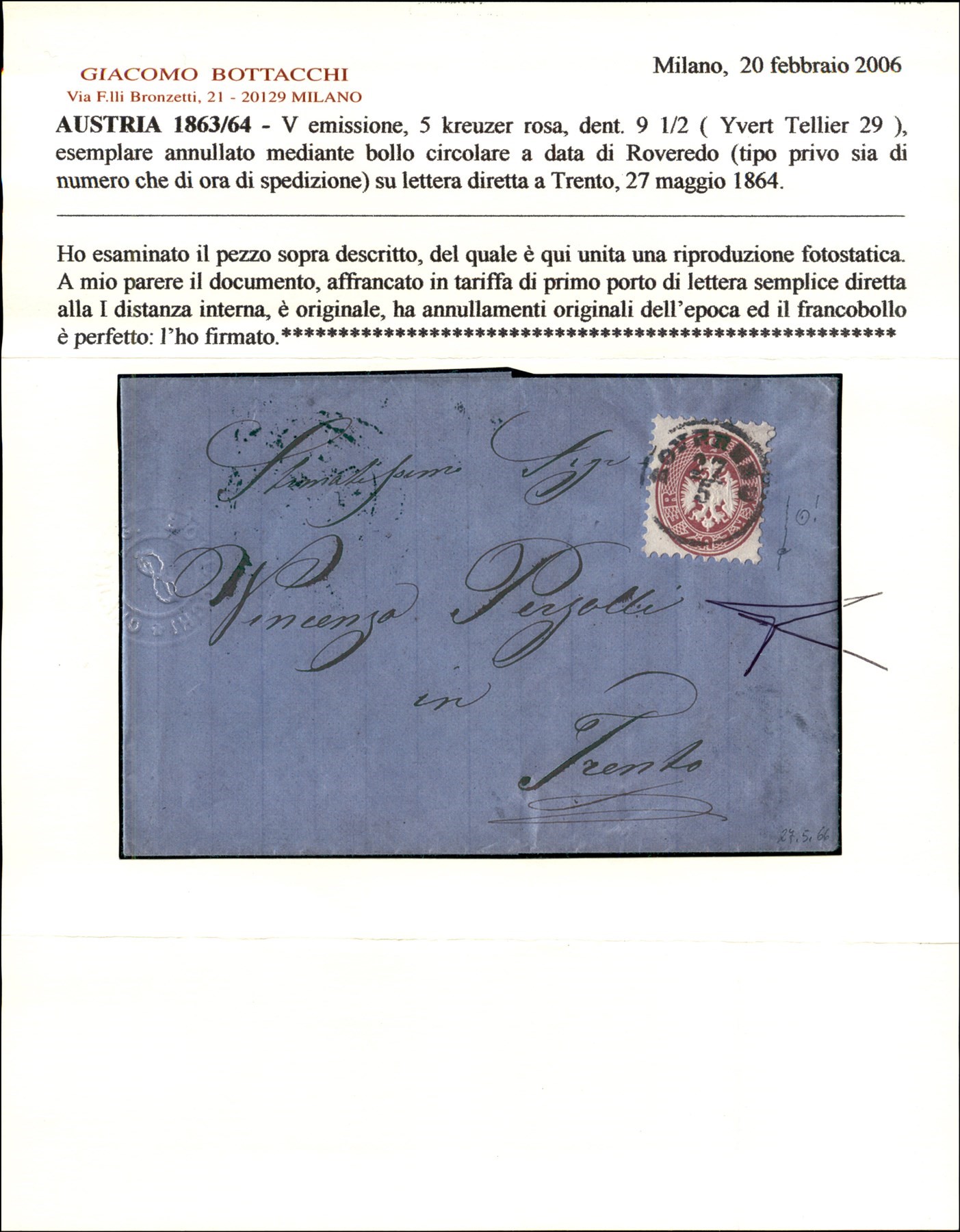 ITALIA / Antichi Stati Italiani / Lombardo Veneto / Territori Italiani d'Austria / Posta ordinari...