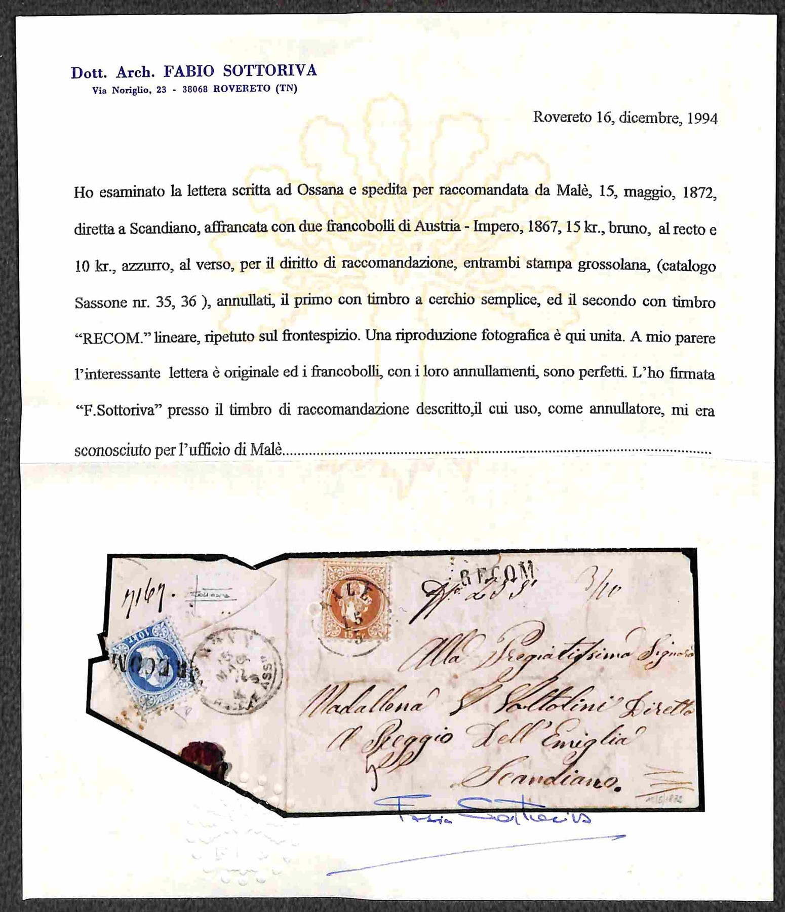 ITALIA / Antichi Stati Italiani / Lombardo Veneto / Territori Italiani d'Austria / Posta ordinari...