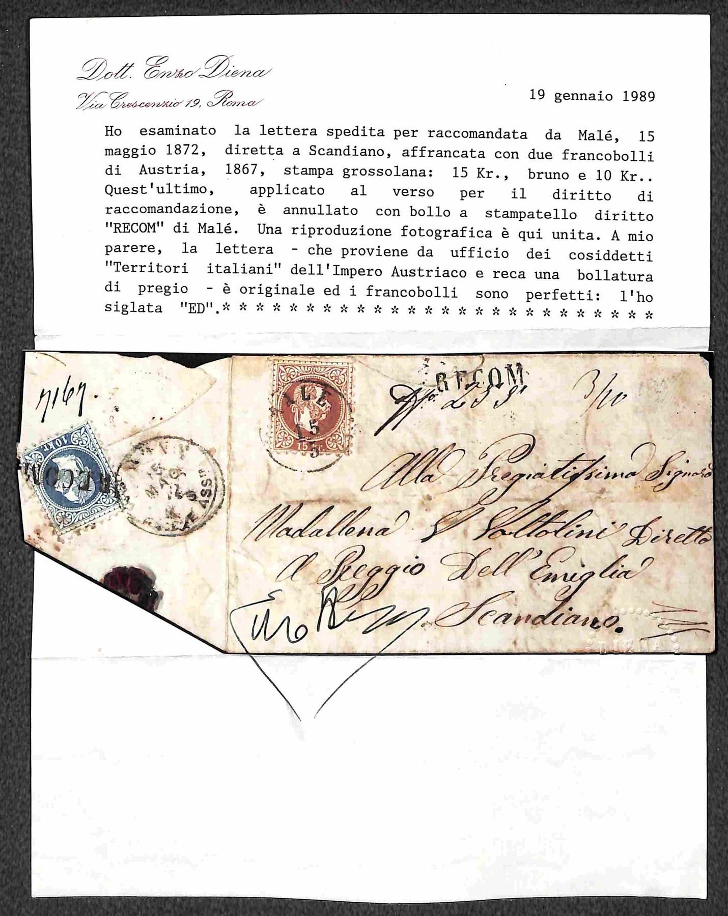 ITALIA / Antichi Stati Italiani / Lombardo Veneto / Territori Italiani d'Austria / Posta ordinari...