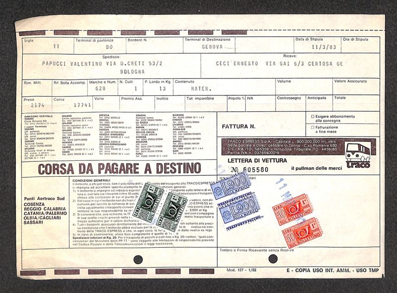Italia / Repubblica / Pacchi in Concessione