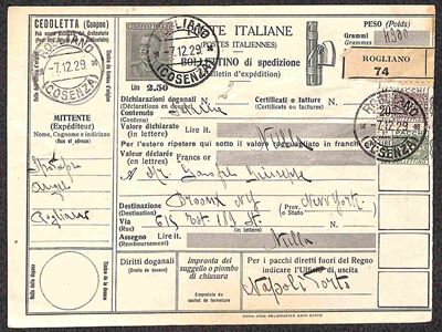 Italia / Regno / Bollettino Pacchi