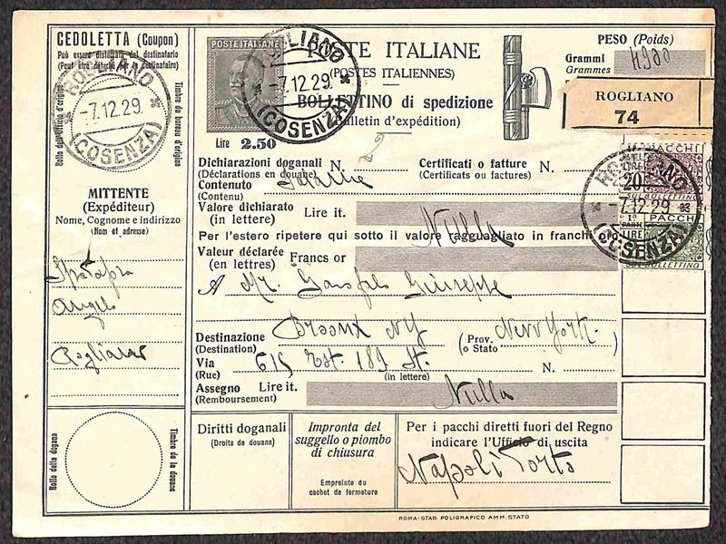 Italia / Regno / Bollettino Pacchi