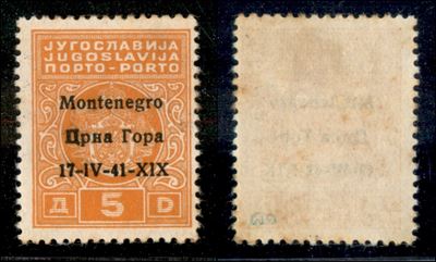 Italia / Occupazioni II Guerra Mondiale / Montenegro / Segnatasse