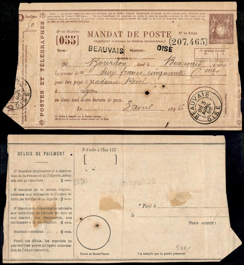Francia / Vaglia Postale