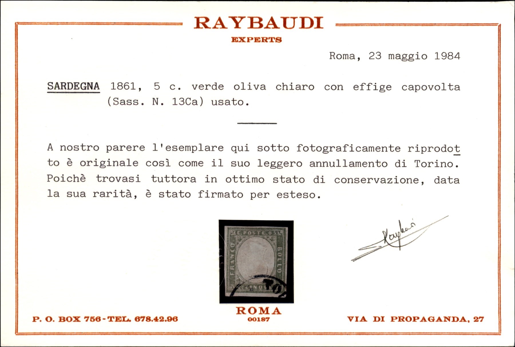 ITALIA / Antichi Stati Italiani / Sardegna / Posta ordinaria