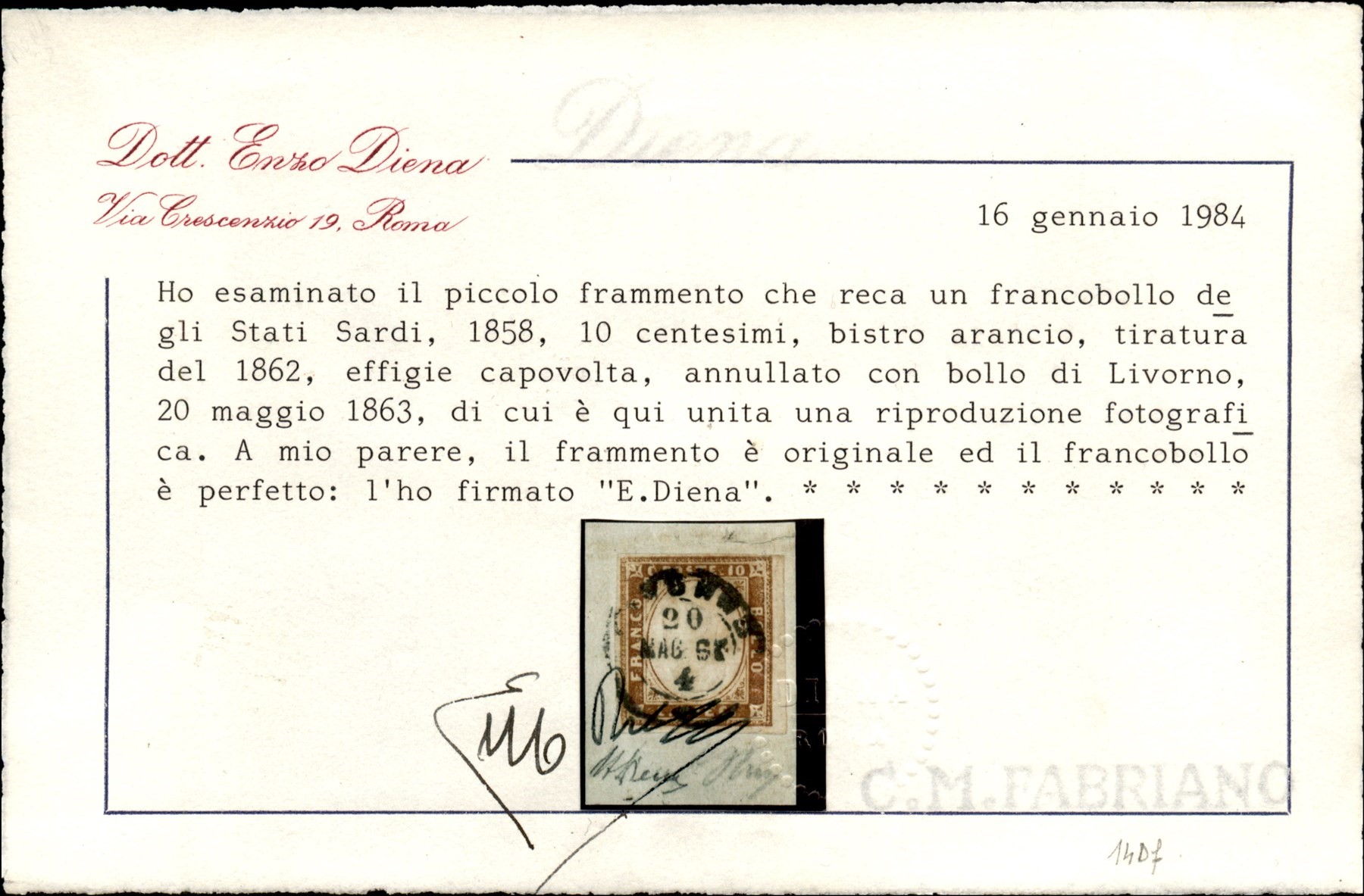 ITALIA / Antichi Stati Italiani / Sardegna / Posta ordinaria