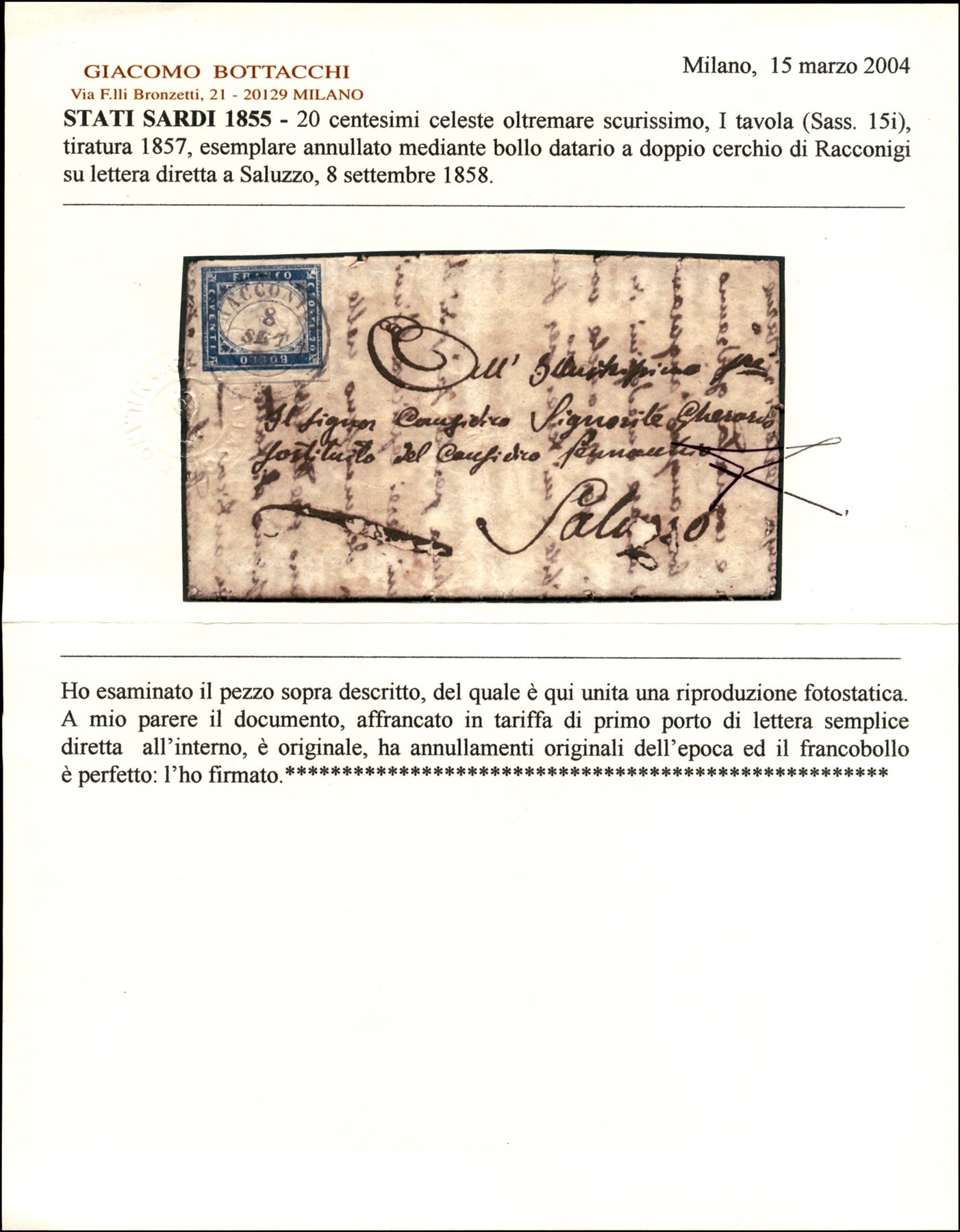 ITALIA / Antichi Stati Italiani / Sardegna / Posta ordinaria