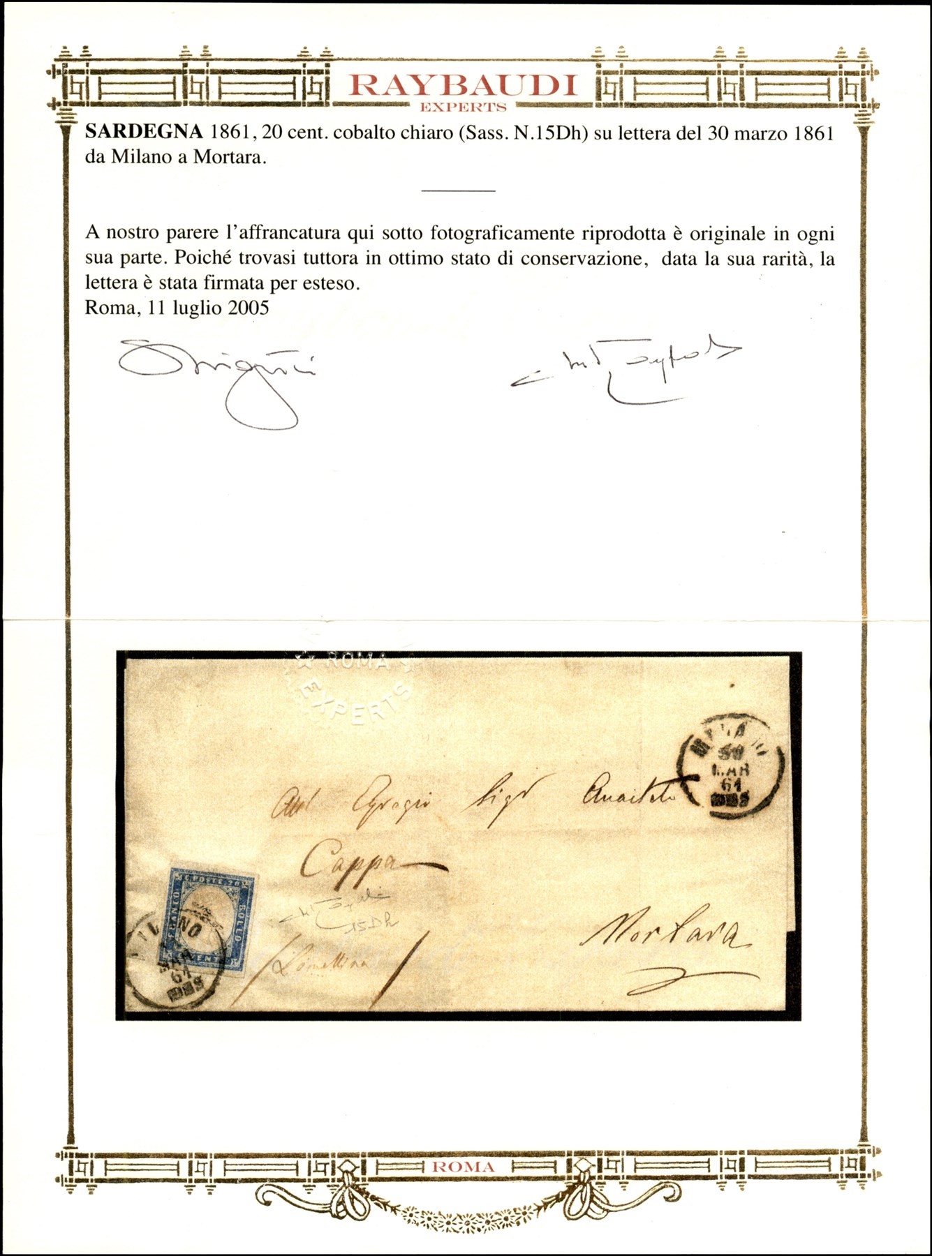 ITALIA / Antichi Stati Italiani / Sardegna / Posta ordinaria