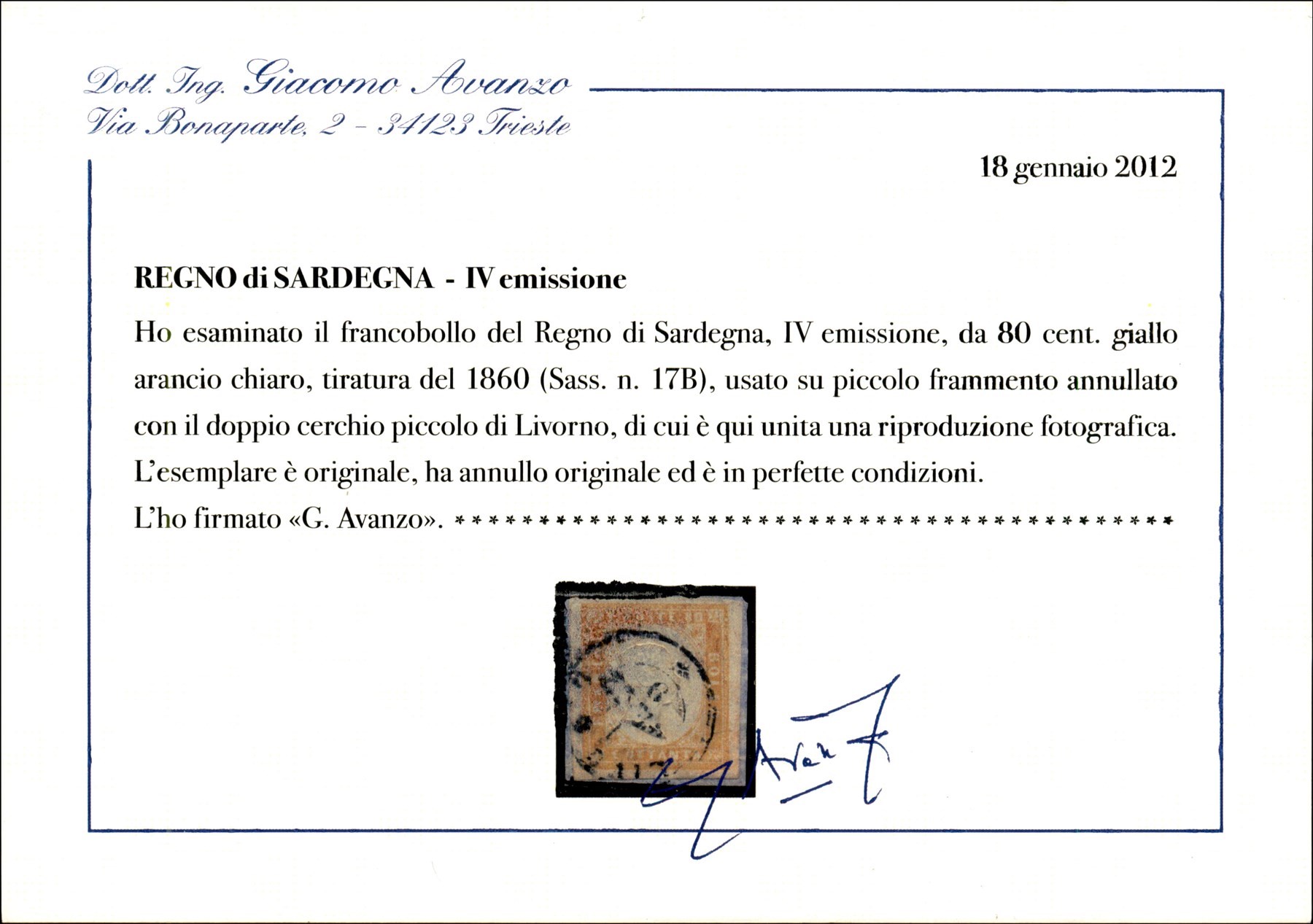 Italia / Antichi Stati Italiani / Sardegna / Posta Ordinaria