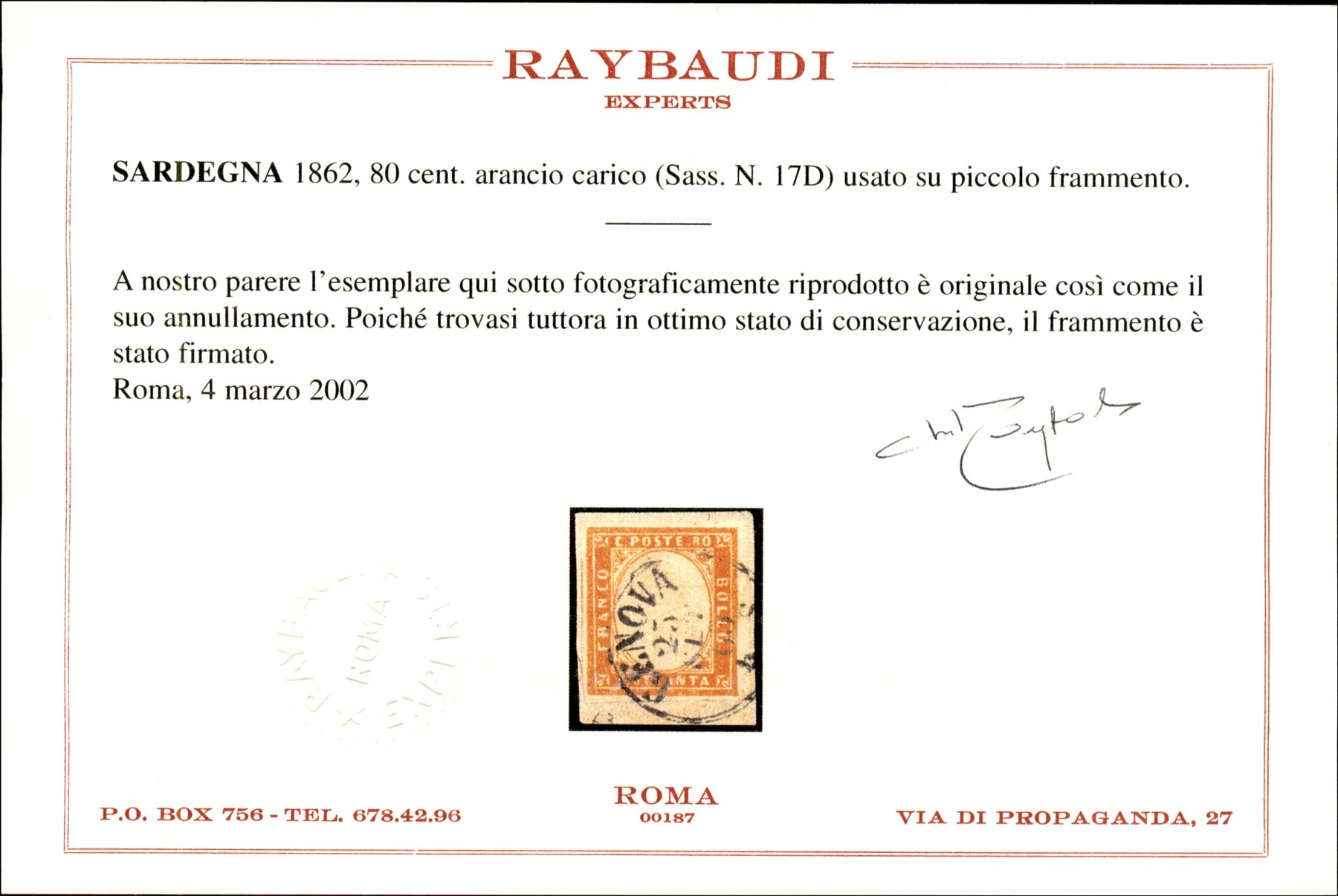 ITALIA / Antichi Stati Italiani / Sardegna / Posta ordinaria