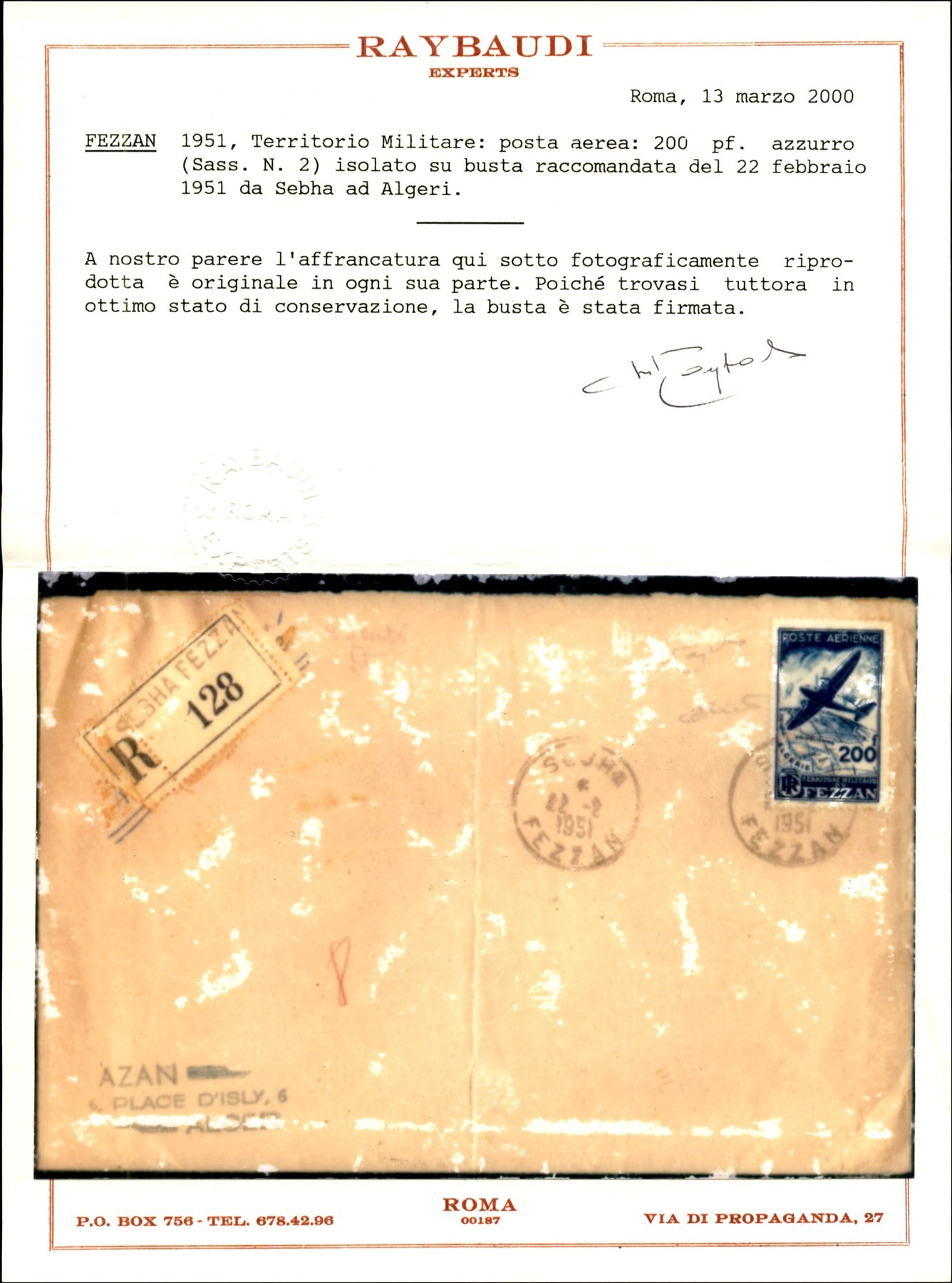 Italia / Occupazioni Straniere delle Colonie / Occupazione Francese / Fezzan Territorio Militare ...