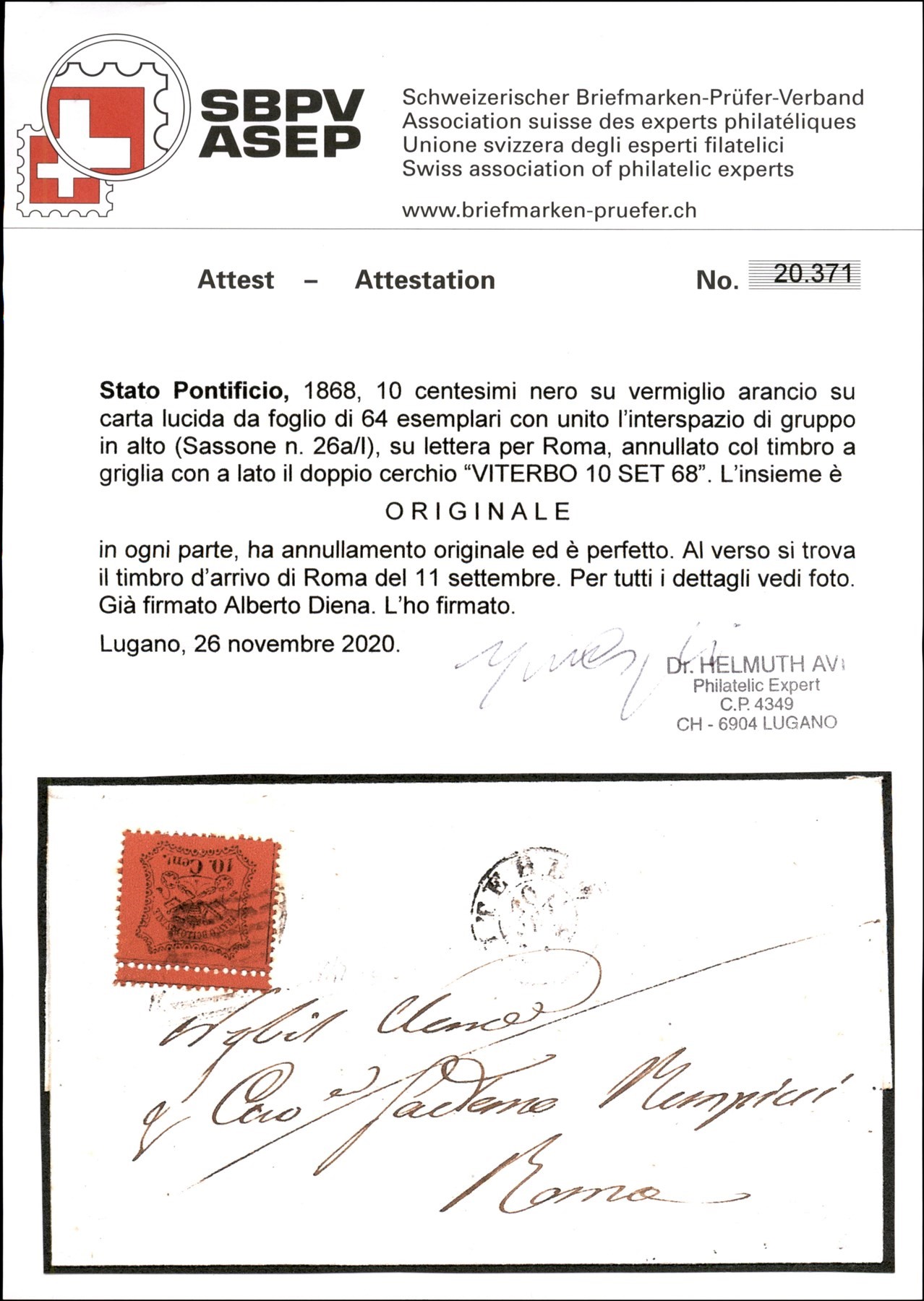 ITALIA / Antichi Stati Italiani / Stato pontificio / Posta ordinaria