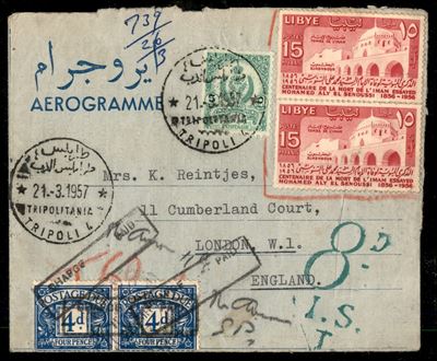 Italia / Occupazioni Straniere delle Colonie / Regno Unito della Libia / Aerogrammi