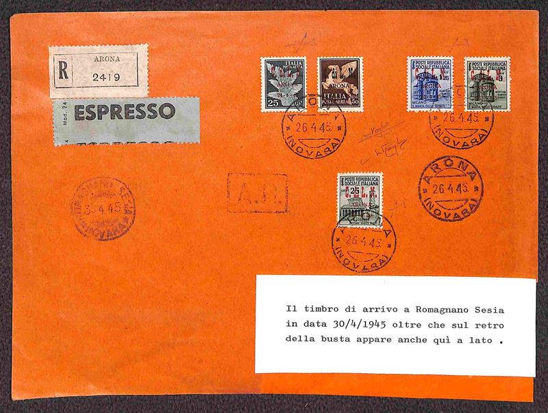 Italia / C.L.n. / Arona / Posta Aerea