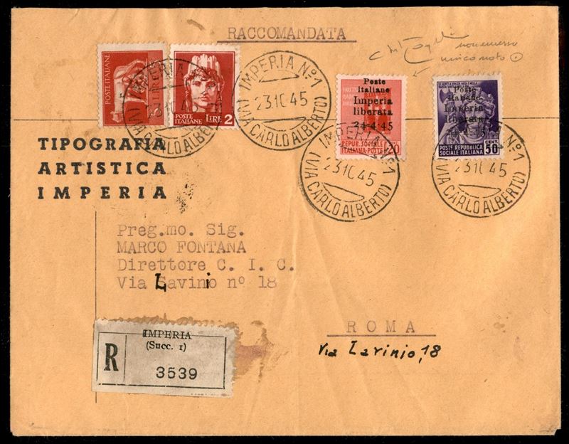 Italia / C.L.n. / Imperia / Posta Ordinaria