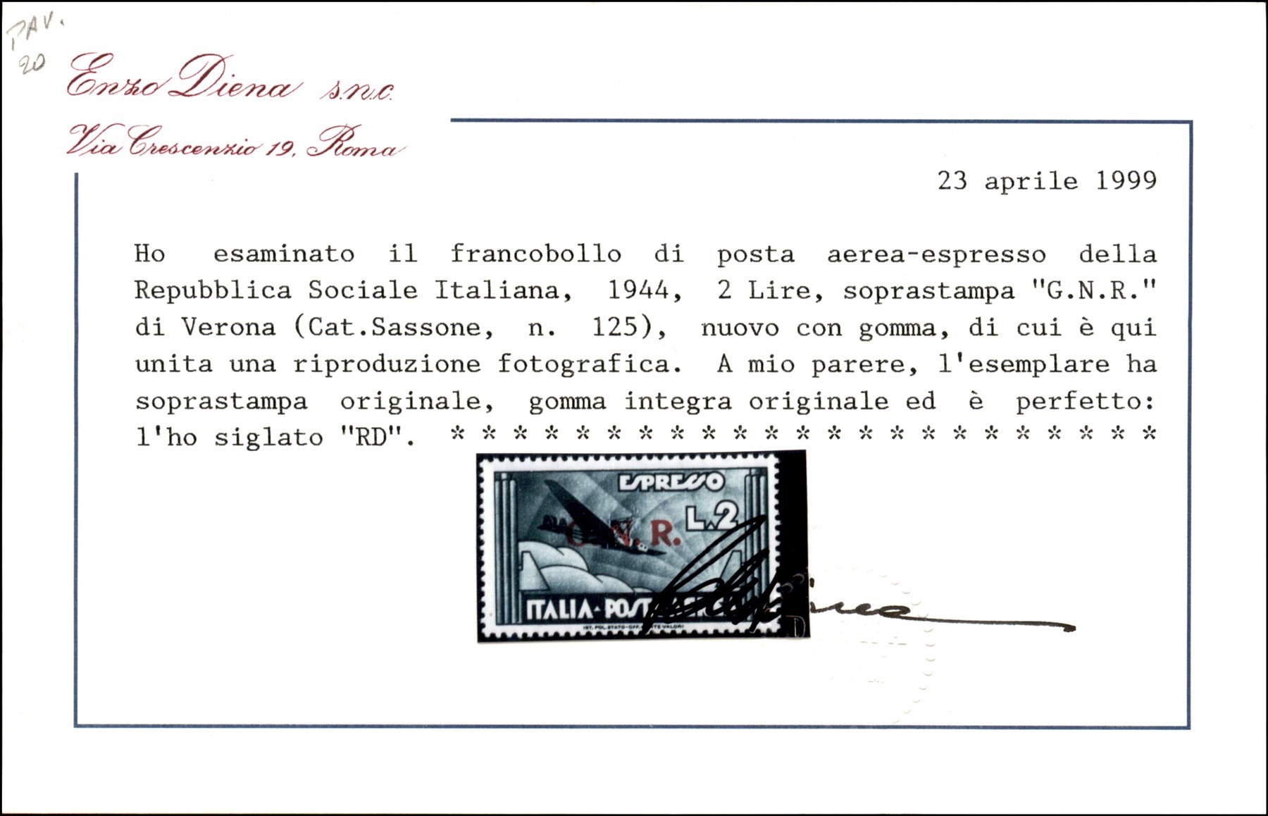Italia / Rsi / G.n.r. Verona / Posta Ordinaria