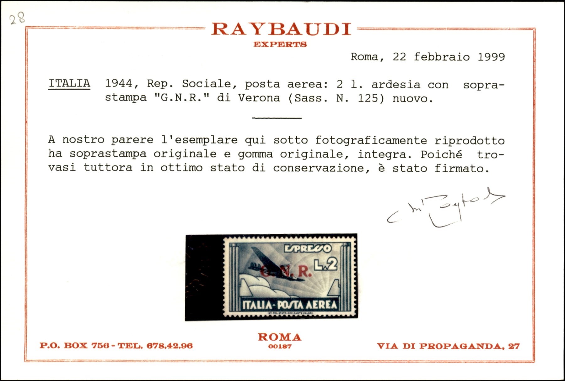 Italia / Rsi / G.n.r. Verona / Posta Ordinaria