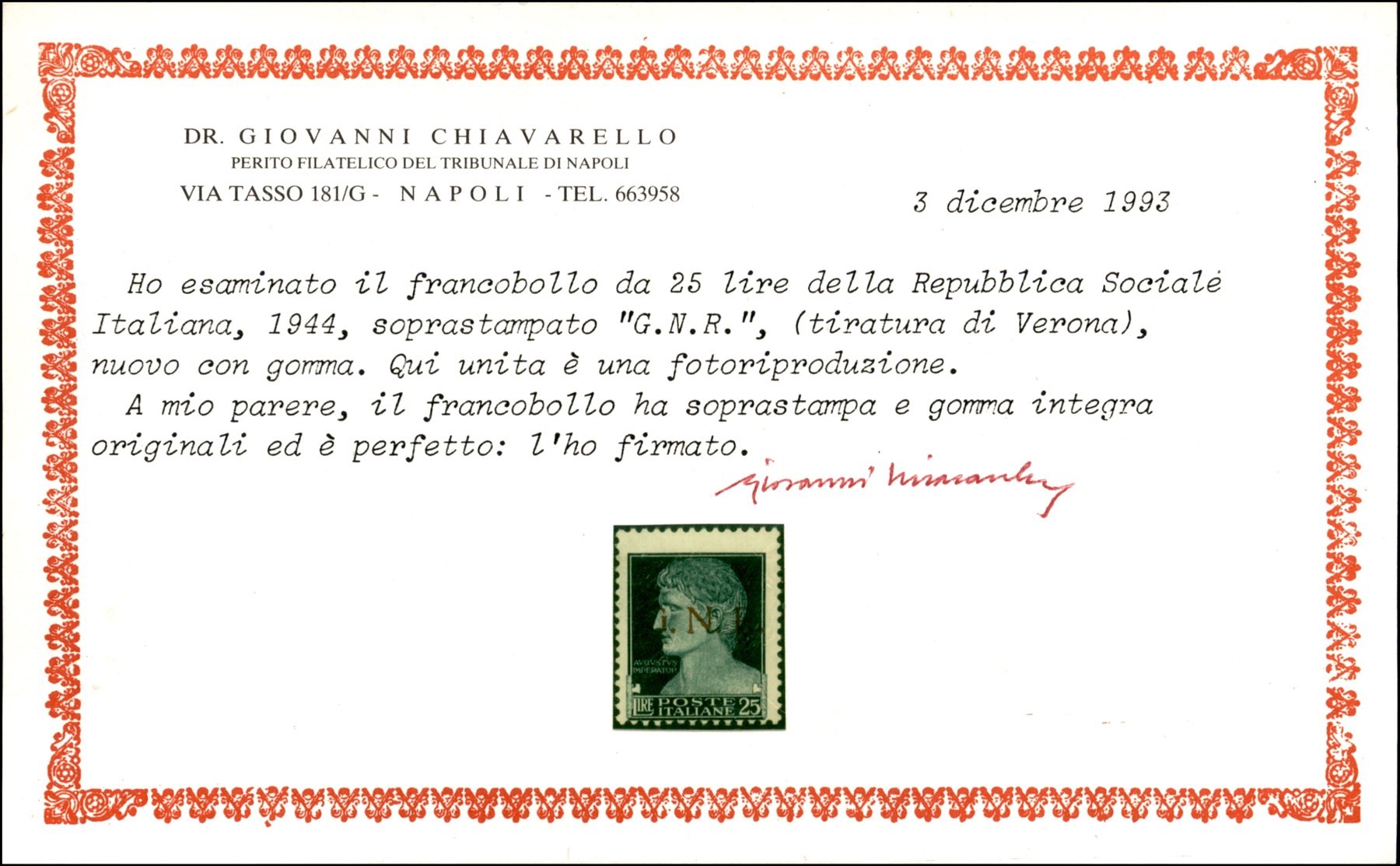Italia / Rsi / G.n.r. Verona / Posta Ordinaria
