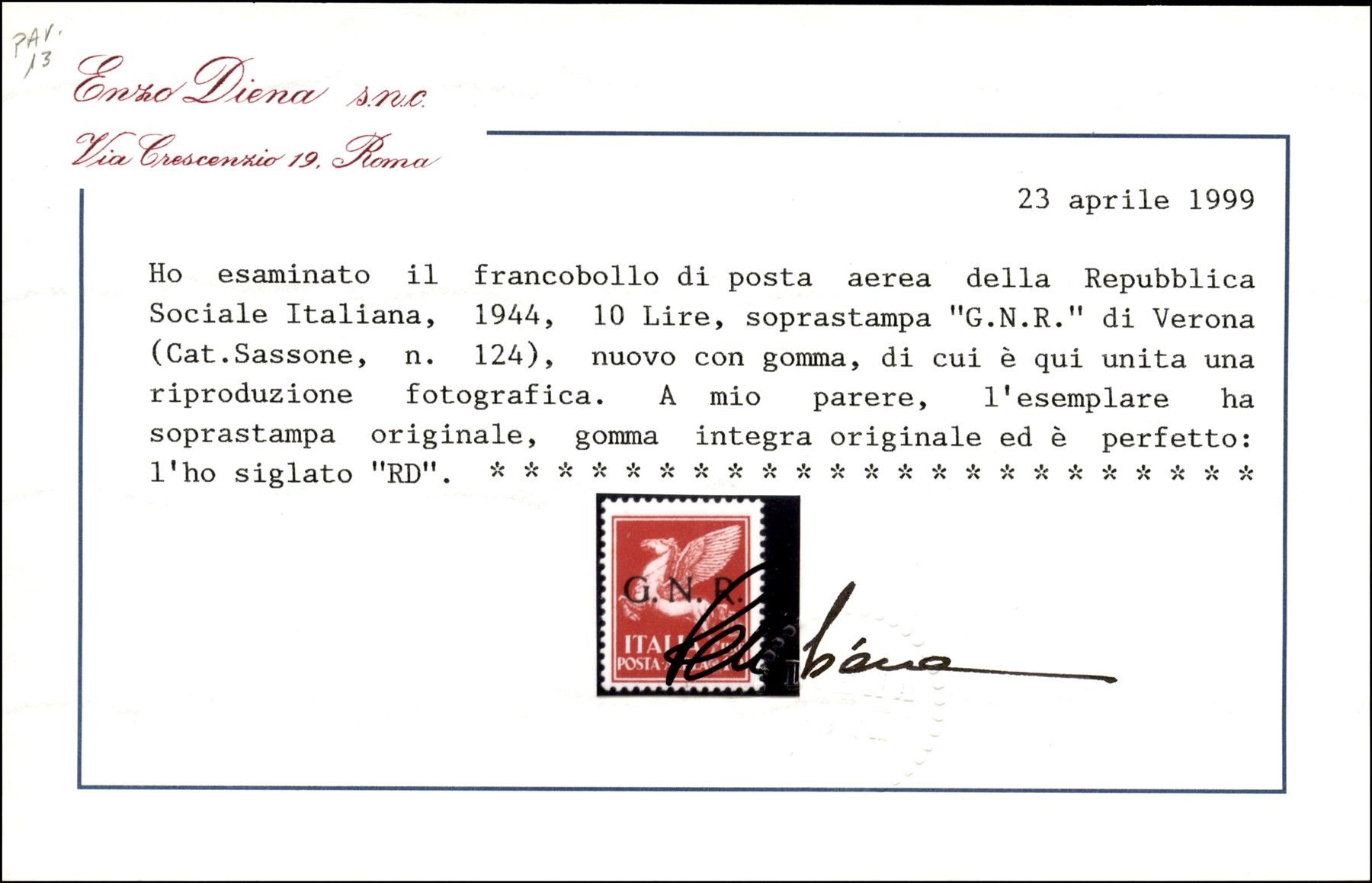 Italia / Rsi / G.n.r. Verona / Posta Ordinaria