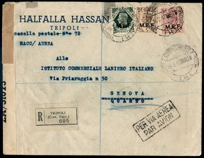 Italia / Occupazioni Straniere delle Colonie / Occupazione Britannica / M.e.f. / Aerogrammi