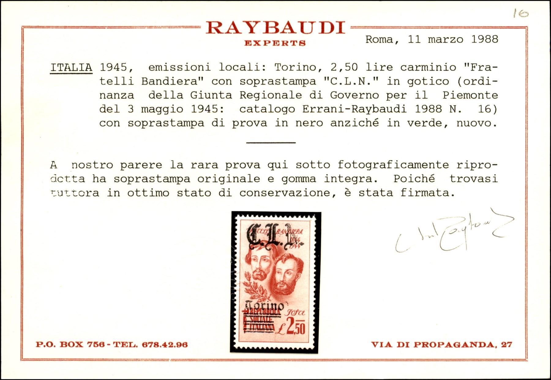 Italia / C.L.n. / Torino / Posta Ordinaria