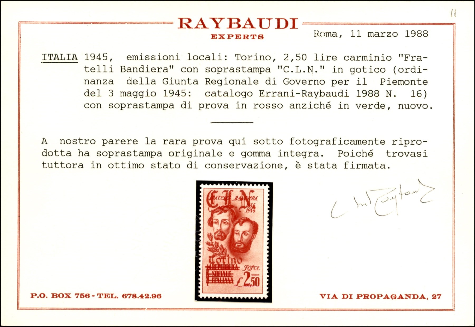 Italia / C.L.n. / Torino / Posta Ordinaria