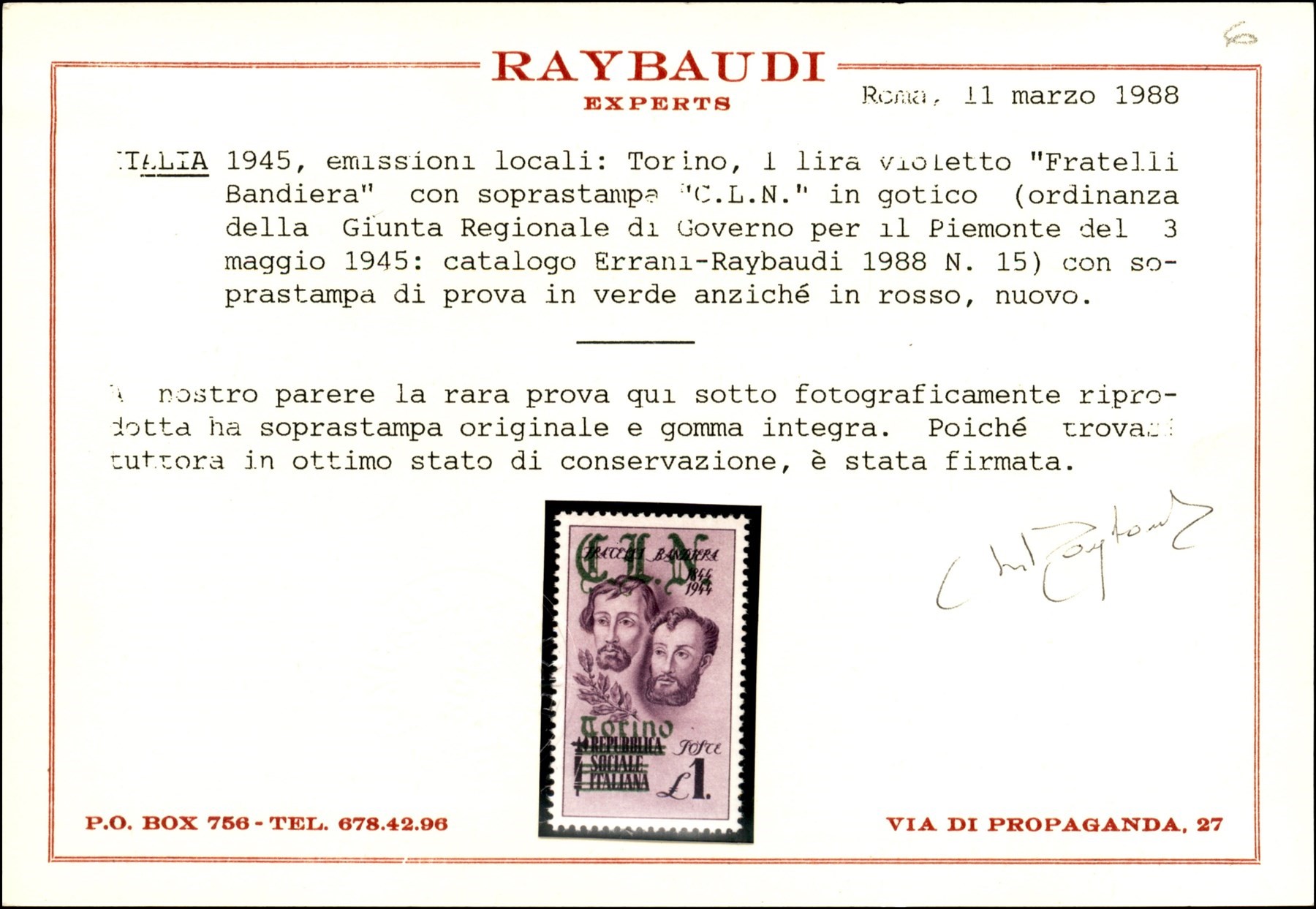 Italia / C.L.n. / Torino / Posta Ordinaria