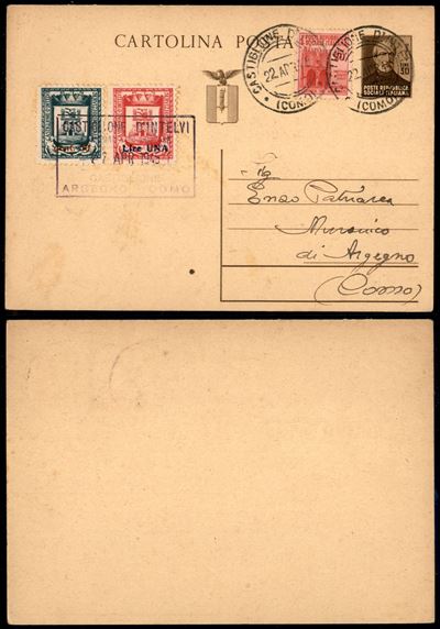 Italia / Emissioni Locali / Castglione D'intelvi / Posta Ordinaria