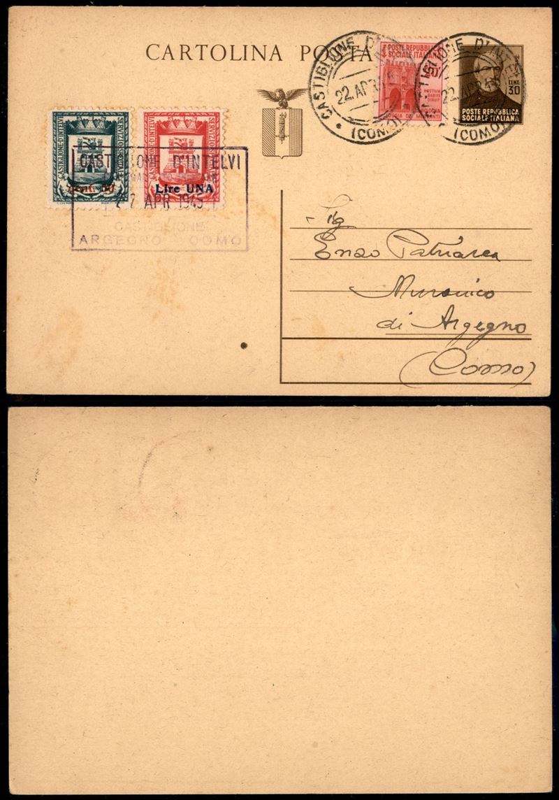 Italia / Emissioni Locali / Castglione D'intelvi / Posta Ordinaria