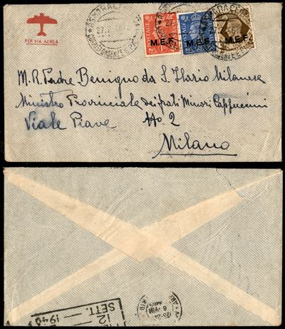 Italia / Occupazioni Straniere delle Colonie / Occupazione Britannica / M.e.f. / Aerogrammi